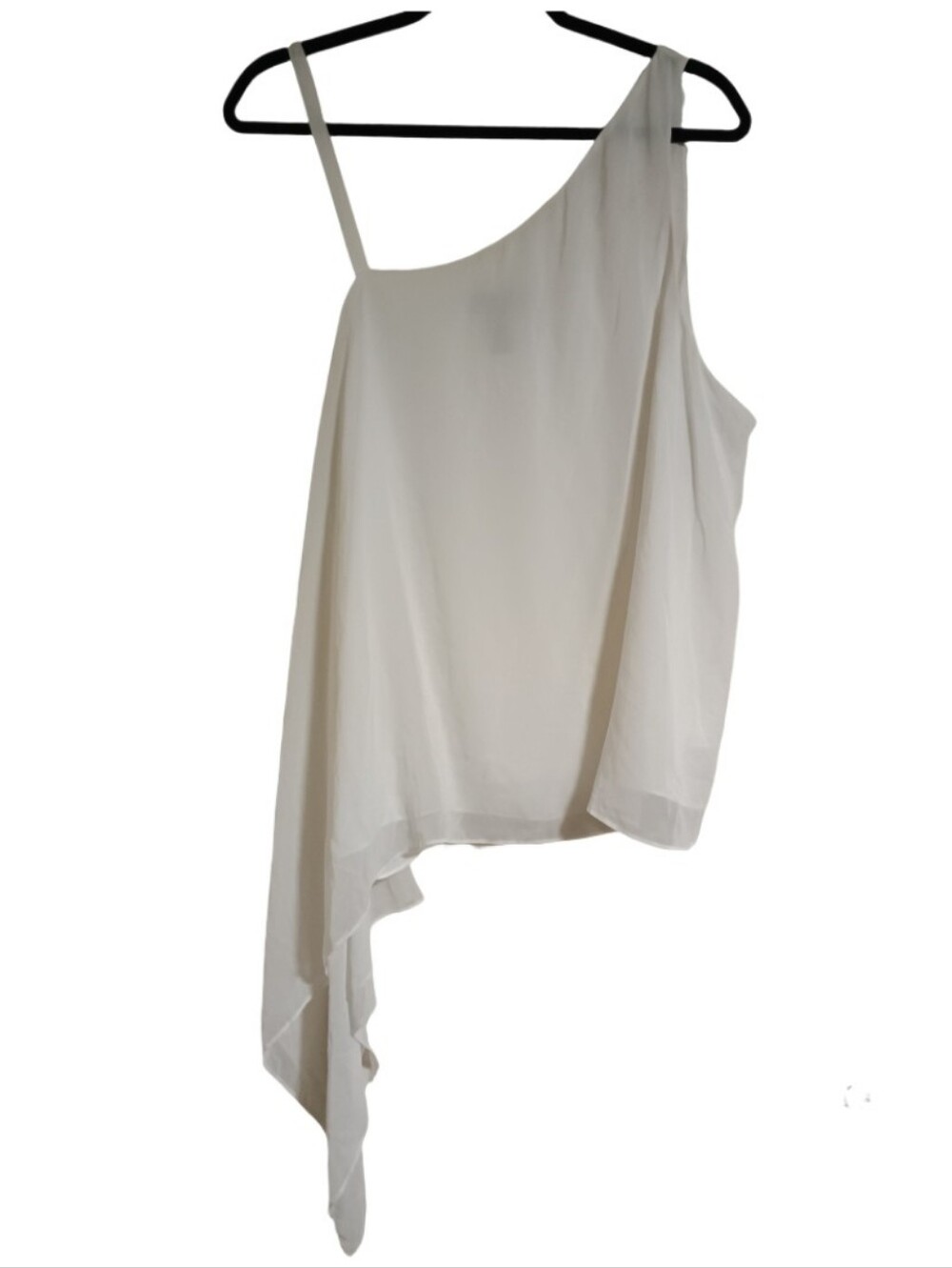 INC White Asymmetrical One Shoulder Sharkbite Hem Top Sz XXL Like New